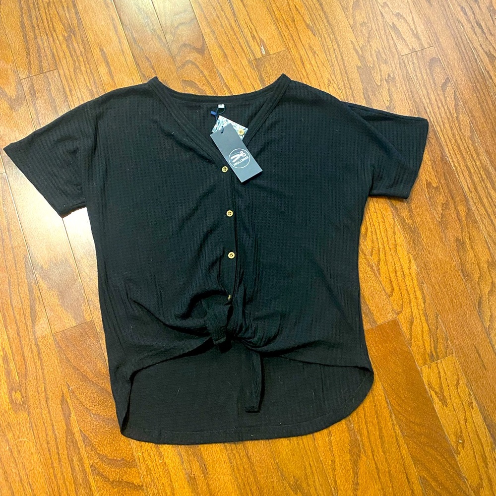 Women’s black waffle tunic - short sleeve - NWT